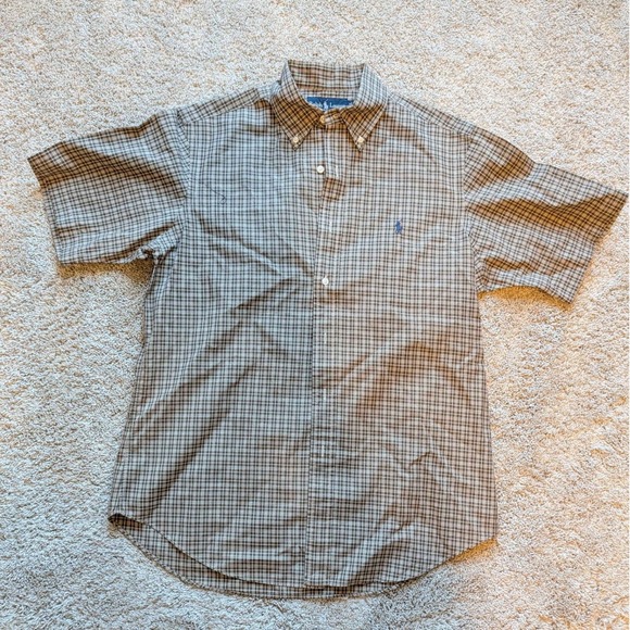 Ralph Lauren Other - Ralph Lauren Button Down Shirt Mens Medium Brown Plaid Classic Fit Short Sleeve